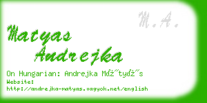 matyas andrejka business card